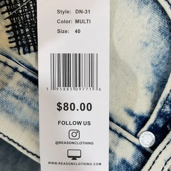 REASON CLOTHING NEW YORK Premium Denim And Goods Comic Denim Jeans Multi Size 40 - Picture 12 of 16